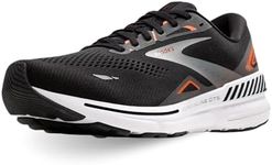 Brooks Men's Adrenaline Gts 23 Sneaker, Black Mardarin Red Silver, 10 US