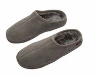 PRO 11 WELLBEING Suede Orthotic Slipper with Full Length Arch Support Insoles for Ultimate Comfort UK 9 Grey