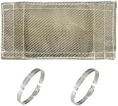 DEGEOBERLIN Titanium Pipe Heat Shield 4'' x 8'' Exhaust Heat Wrap Motorcycle Heat Guard Cover with 2 PCS Stainless Steel Clamps