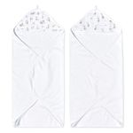 aden + anais Essentials Hooded Baby Bath Towel, Super Soft 100% Cotton, 2 Pack, Country Floral