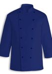 UNISIM Full Sleeve Button Stud Solid Chef Coat For Men (L, Royal Blue)