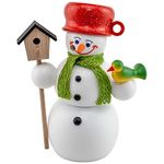 Seiffener Volkskunst German incense smoker snowman, height 15 cm / 6 inch, original Erzgebirge by Seiffener Volkskunst