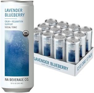 NA Beverage Social Tonic, Non-Alcoholic Functional Mocktails with 75mg of Magnesium for Calm & Relaxation, Ashwagandha and Reishi Mushroom Adaptogen Drink, Lavender Blueberry, 12oz Cans (12 Pack)