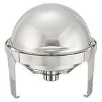 Winco Winware 6 Quart Stainless Steel Round Roll Top Chafer