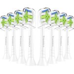 Trustnice Toothbrush Heads Compatible with Philips Sonicare Toothbrush, Replacement Brush Heads for W2, Diamondclean, HealthyWhite, FlexCare Brush, 8 Pack (White, 1 Count (Pack of 8))