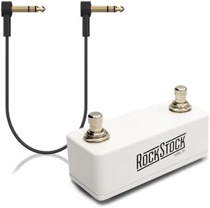 Rock Stock Dual Foot Switch Pedal & 1/4” TRS Cable Bundle - Hand Wired Auxiliary Guitar Pedal with 12” TRS Flat Patch Cable - Expand Your Multi Effects Processor & Maximize Pedalboard Space
