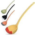 SCOUPS Silicone Spoon - Colorful Silicone Spatula Ladle with a Soft Top to Mold to Your Pots & Pans (Red/Yellow)