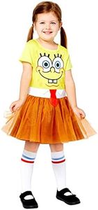 amscan Girl's Spongebob Squarepants Costume, Size 4-6 Years Yellow