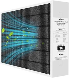 X6675 20x25x5 MERV 16 Air Filter Compatible with Lennox X6675 and Lennox HCC20-28 Healthy Climate Carbon Clean MERV 16 Furnace Filter for HVAC System, Part Number HCF20-16, HCF20-10, 1 Pack