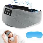 Bluetooth Sleep Mask Headphones with Cooling Gel Blackout Eye Mask for Sleeping, 24 Soothing Sounds and 38 Hrs Playing Music, Washable Sleep Headphones Snoozeband for Side Sleepers Office Travel Use