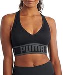 PUMA Women's Seamless Sports Bra, Puma Black, X-Large