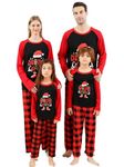 Onancehim Christmas Pajamas Set for Family, Funny Matching Christmas Elements Printed Pjs Sets Xmas Pajama for Adults, Red, Large