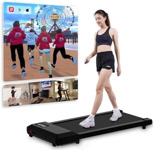DeerRun Raceable Walking Pad, Laufband für Zuhause MAX 136kg, APP Steuerung Laufband Schreibtisch mit KI-Begleitung, Multiplayer-Rennfunktion Laufbänder