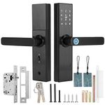 Smart Door Lock with Handle, Fingerprint Lock Lever Lock Touchscreen Smart Lock WiFi Touch Screen Fingerprint Password IC Card Smart Door Lock with with 2 Mechanical Keys and 2 Access Cards