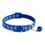 YellowCult Pet Collar - Adjustable [8-11 inch], with Bell, Fast Release Buckle, Neck Collar for Kitten, Cat, Small Dogs & Puppies - [Dark Blue]