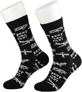 Pilot Socks for Men Pilot Gifts 2 Pairs Aviation Socks Airplane Socks Airline Pilot Dress Sock Funny Aviation Gifts for Him (PILOT Socks)