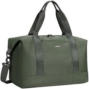 ECOHUB Sac de Voyage Pliable, 30L Bagage Cabine 45x36x20 Easyjet, Bagage à Main avec Amovible Poche Humide, Sac Weekend Femme Hommes, Sac Cabine Avion, Sac d'Hôpital, Brevet en Cours(Vert)