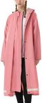 RAINFREEM Womens Long Raincoat Rain Jacketes Women Waterproof with Hood Travel Lightweight Windbreaker for Outdoor, Pink, Small