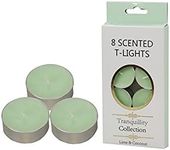 Tranquillity Collection Scented Tea Light Candle 8-Pieces, Lime and Coconut