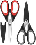 Mumoo Bear 2 Pack Heavy Duty Kitchen Scissors Kitchen Shears with Serrated Blade, Ergonomic Handle - For Poultry, Herbs, Vegetables