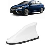 KINGSWAY® Shark Fin Car Antenna Compatible with Maruti Suzuki Ciaz (Year 2018 Onwards), Universal Size Car Radio FM AM, Waterproof ABS Body, Easy Replacement, 1 Piece, White Color