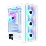 Ant Esports 205 Mini 6F Mini-Tower Computer Case/Gaming Cabinet - White | Support Micro-ATX, Mini-ITX | Pre-Installed 6 ARGB Fans