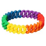 TRIXES Braided Silicone Rainbow Bracelet - Accessory for Gay Pride LGBT Festival Events - Friendship Bracelet for Men or Women - Water Resistant Plaited Multicolored Wristband