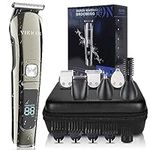 VIKICON Beard Trimmer for Men, Mens Grooming Kit - Electric Razor for Shaving Face Body Nose Beard & Mustache, IPX7 Waterproof Hair Trimmer, Cordless Hair Clippers with Travel Case, Gifts for Men
