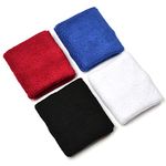 4 Pair of Cosmos Black/White/Blue/Red Cotton Sports Basketball Wristband/Sweatband Wrist Sweat Band/Brace