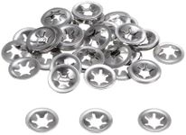 sourcing map 60pcs Internal Tooth Star Lock Washers M6 Push on Retaining Clips Quick Speed Locking Washers, 304 Stainless Steel Starlock Push Nuts