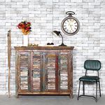 The Attic Alabama Sideboard|Multipurpose Cabinet for Kitchen and Living Room Storage|Crockery Storage|Solid Reclaimed Wood Marvel|Multicolor Matte Finish