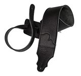 Franklin Strap 3" Original Black Glove Leather with Suede Backing Guitar Strap Black Stitching