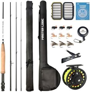 MASTER LOGIC Fly Fishing Rod and Reel Combo Starter Kit, 3 or 4 Weight 7 Foot Fly Fishing Rod, 4-Piece Graphite Fly Fishing Rod Kit Accessories