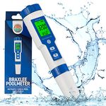 Pool Salt Tester & PH Meter, Braxlee Digital Salinity Meter for Saltwater Pools and Hot Tub Spas, 5 in 1 Balancing Solution