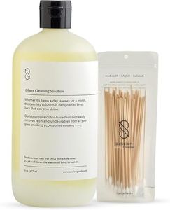 Session Goods Glass Cleaning Solution 16Oz (Scented) - Glass Pipe Cleaner with Cotton Swabs, Water Pipe Cleaner Cleans Metal, Silicone, Ceramic, & Resin Remover, Destroy Wax, Oil & Stinky Debris
