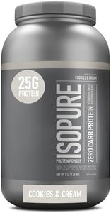 Isopure Zero Carb Protein Powder, 100% Whey Protein Isolate, Flavor: Cookies & Cream, 3 Pounds (Packaging May Vary)