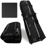 CaddyDaddy New First Class Premium Padded Golf Club Travel Cover with Wheels - Heavy Duty Golf Travel Bag for Airlines, Black/White, L