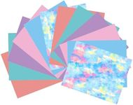 QuuCut Heat Transfer Vinyl Bundle: 12 Pack 12" x 10" Sheets, Watercolor Pattern and 5 Assorted Full Matte Pastel, HTV Vinyl for T-Shirts, Iron on Vinyl for Cricut & Silhouette - Easy to Cut & Weed