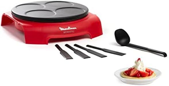 Moulinex Accessimo PY312511 Party Crepe Pancake Set Non-Stick Coating Thermoplastic Insulation System Thermoplastic Red