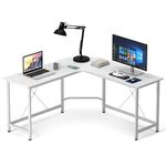 soges 59inches x 59inches L Shaped Desk Computer Desk Multifunctional L Desk Large Corner Desk, White, 10CZSSZ01-WT-CA