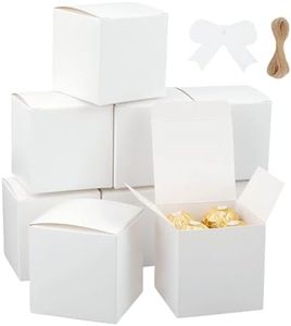 OundarM 24 Pack 3x3x3 Inches White Candy Gift Boxes with Bow Hanging Tags and Jute Twine, Small Boxes for Gift Giving, Boxes Party Supplies for Mini Toys, Bakery Cookie, Treat, Chocolates