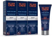 NO HAIR CREW Body Hair Removal Cream for Men Pack of 3 (3 x 200 ml) – For Chest, Back and Underarms – Gentle and Effective Depilation without Cuts or Razor Burn