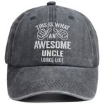 Uncle Gifts from Niece or Nephew, Uncle Hats for Men, Father’s Day Birthday Gift, Adjustable Embroidered Cotton World's Greatest Dad Ball Caps, This is What an Awesome Uncle Looks Like Baseball Cap