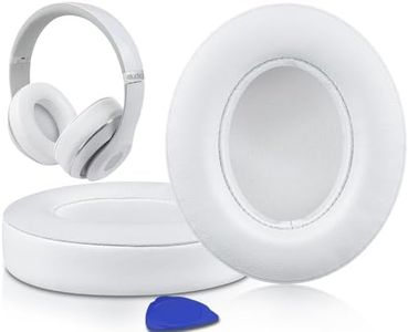 SoloWIT Lambskin Replacement Ear Pads Cushions for Beats Studio 2 & Studio 3 Wired & Wireless Headphones, Earpads with Noise Isolation Memory Foam, Added Thickness - White
