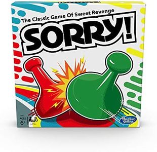 Sorry Board Game for Kids Ages 6 and Up; Classic Hasbro Board Game; Each Player Gets 4 Pawns; Family Game