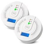 Carbon Monoxide Alarm Detector，CO Detector With LED display, Carbon Monoxide Detector and Replaceable Battery CO Alarm for Your Home, Garage, Office (2 Pack，AA Battery NOT Included)