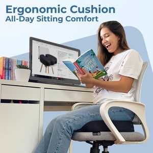 5 STARS UNITED Ergonomic Memory Foam Seat Cushion – Tailbone & Coccyx Support, Black