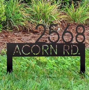 Personalized Metal House Number Yard Sign, House Number Sign with Stakes, Metal Lawn Plaque, Yard Sign, Garden Decor, Yard Sign with Stakes, Lawn Sign, House Number Sign