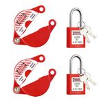 2 Sets Gate Valve Lockout and Safety Padlocks, Valve Lockout Device for 1 to 2-1/2 inch Diameter Valve Handles, Suited for Outdoor Water Spigot Propane Tank