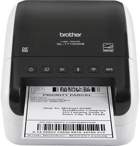 Brother QL-1110NWB Wide Format, Postage and Barcode Professional Thermal Monochrome Label Printer with Wireless Connectivity